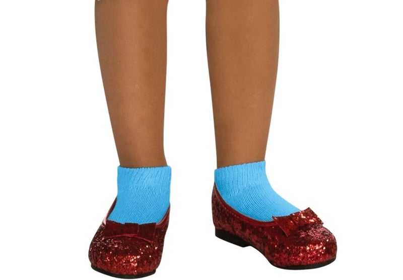 Rubies Wizard of Oz: Dorothy Deluxe Red Glitter Costume Shoes for Kids, Girl's Large - Image 1